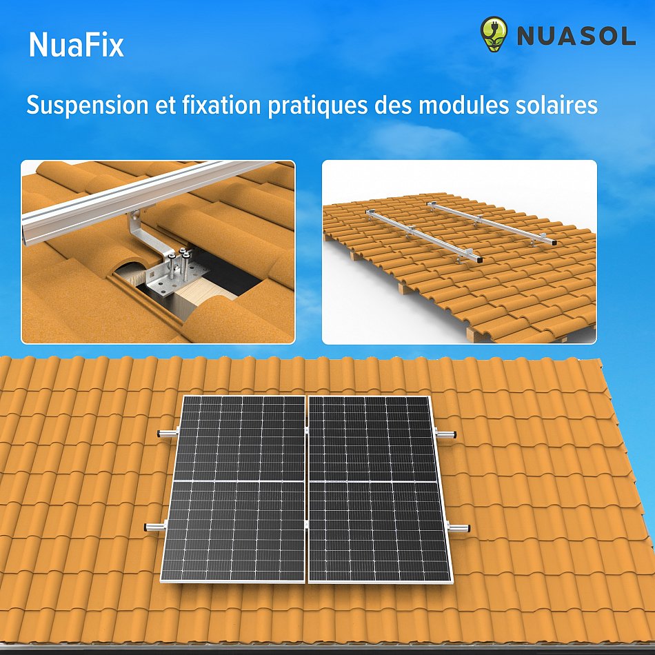 Nuasol Kit de montage pour toit en tuiles - Kit d'extension 1