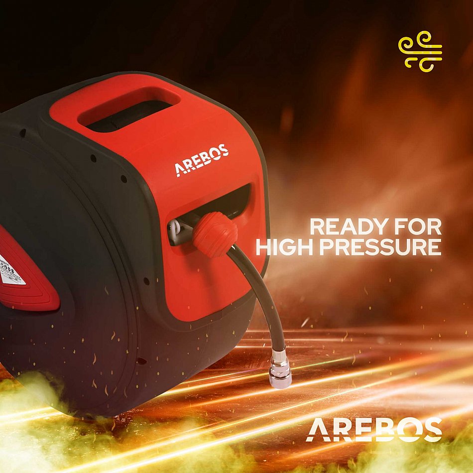 Arebos Garden Hose Reel Automatic Retractable Water Hose Reel Wall Mounted • Preis