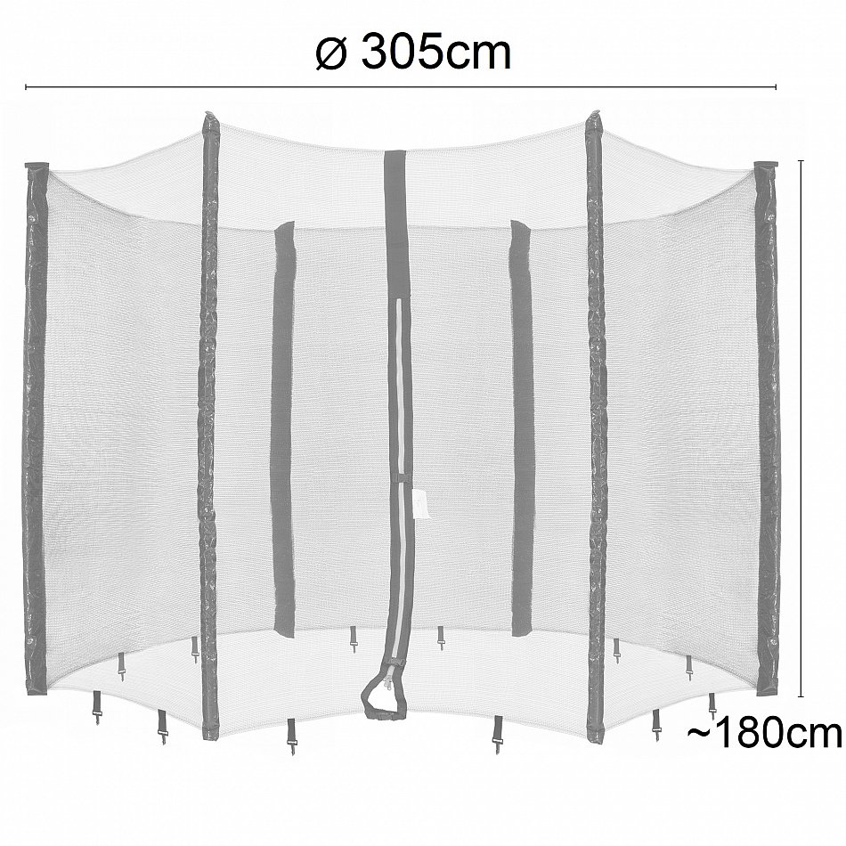 Aga Rete di protezione interna 305 cm per 6 aste Nera