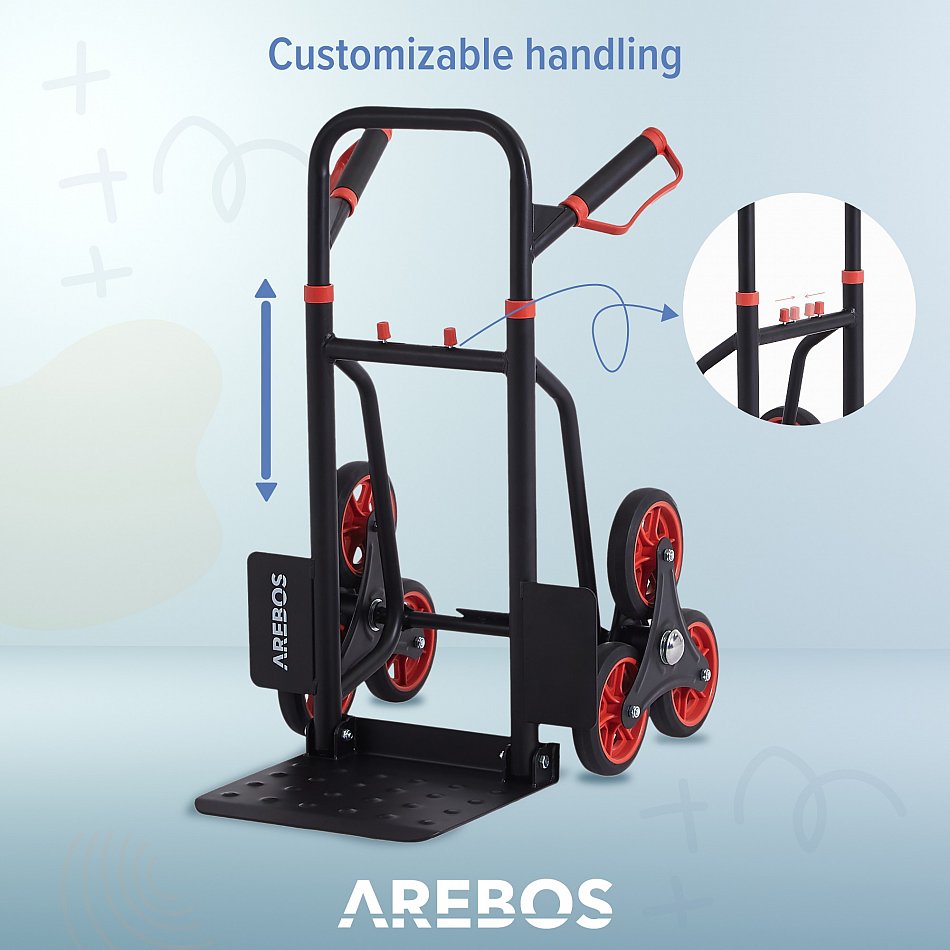 Relaxdays Stair Sack Truck, Folding Stair Trolley, Up To - View #3