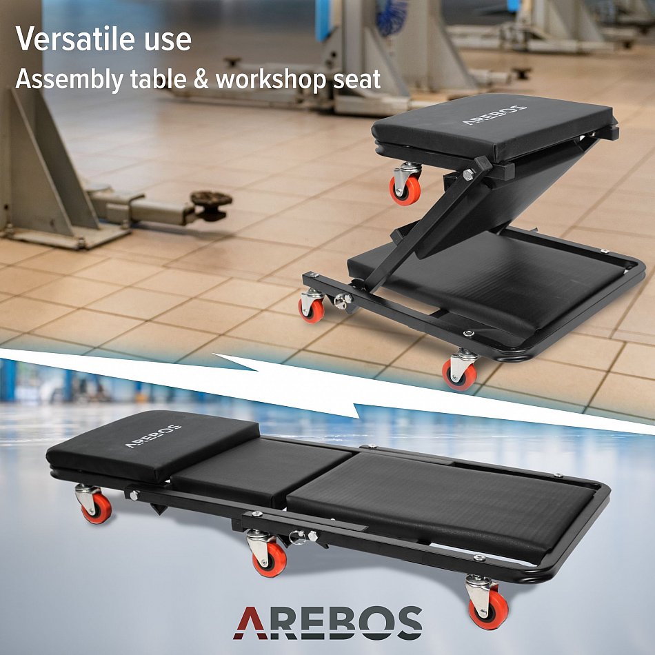 Carrello Trasporto Arebos 150kg - Piattaforma Antiscivolo, Ruote Girevoli, Ripiegabile - Foto 8