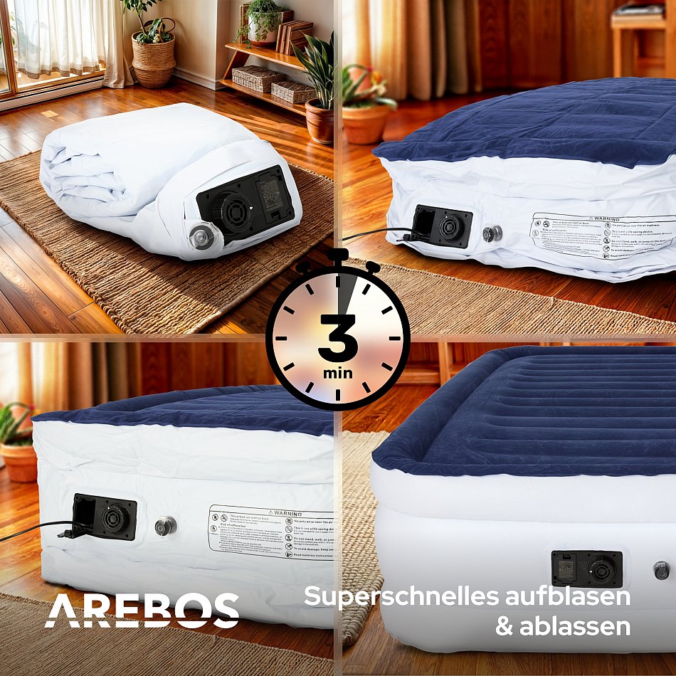 AREBOS Luftmatratze selbstaufblasend Gästebett Bett Matratze Luftbett mit Pumpe