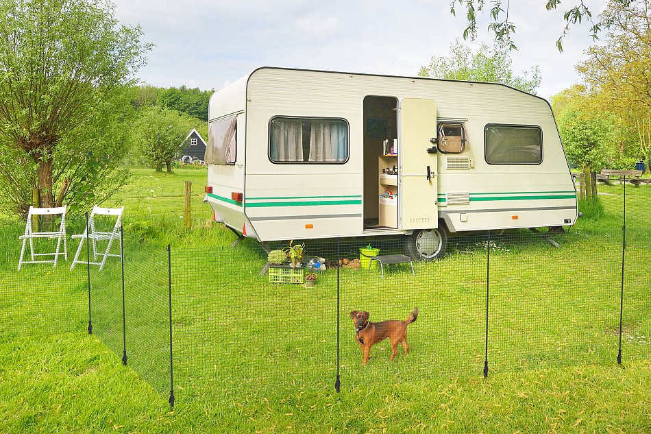 AREBOS Weidezaun & mobiler Hundezaun 15m - Camping Zaun fr Hunde ohne  Strom | eBay.de