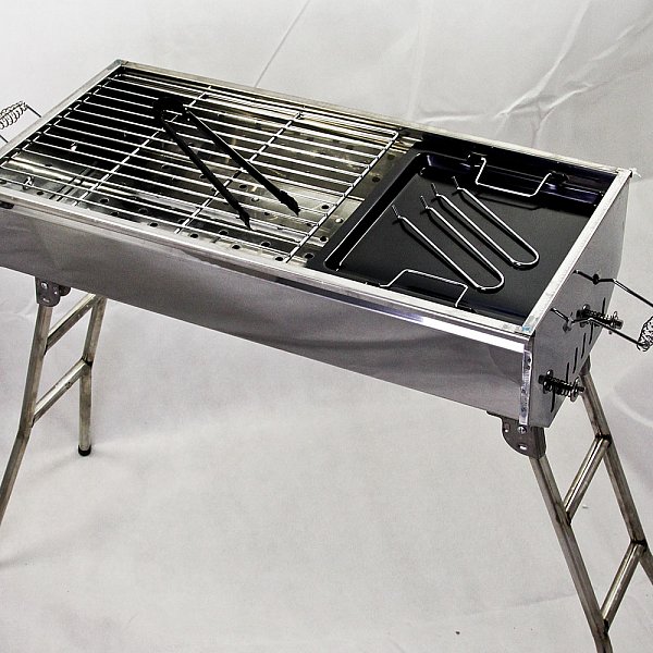 Grill BBQ Holzkohlegrill Standgrill Mangal Schaschlikgrill Edelstahl